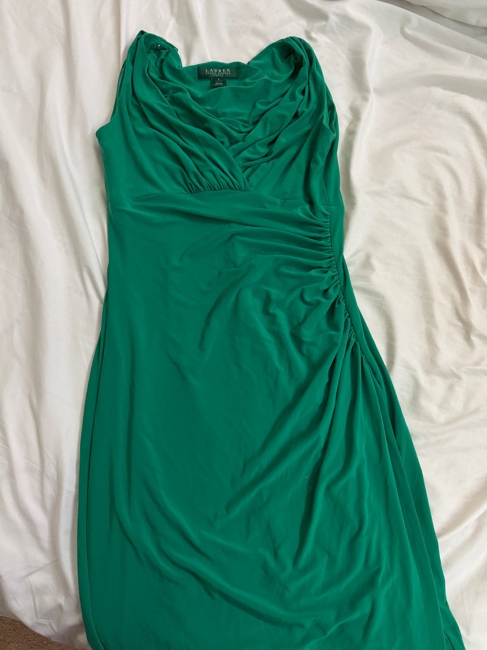 Ralph Lauren Emerald Green Cowl Neck Midi Dress